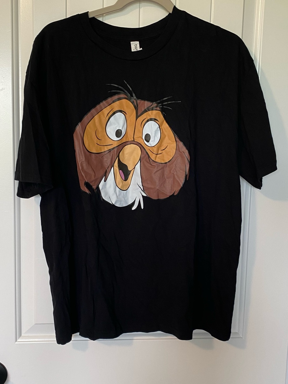 Black Graphic Owl Face Short Sleeve Tee